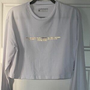 Women's White Long Sleeve Crop Top